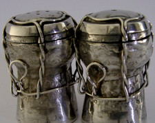 SELTEN 190g STERLINGSILBER SEKTKORKEN SALZ & PFEFFERTÖPFE 2001 HOCHZEITSGESCHENK