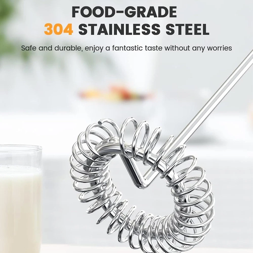 Milk Frother Rechargeable Handheld Milk Frother Electric Whisk Beater Foam Ma...