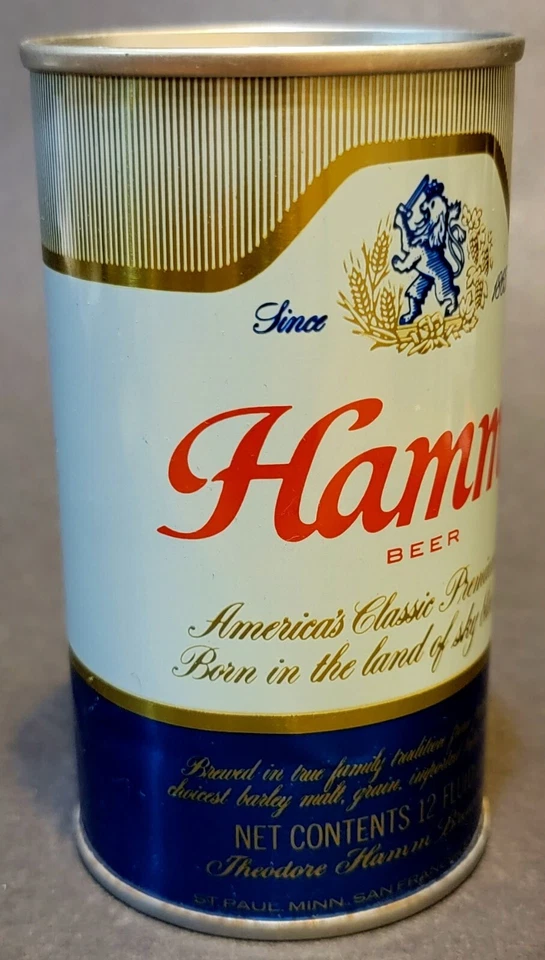 Vintage 1960s Hamm's Beer Steel Flat Top Pull Tab Can by Theodore Hamm Brewing - Image 3 of 4