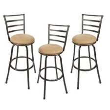 MAINSTAYS 3-PACK ADJUSTABLE 24"-29" BRONZE SWIVEL BARSTOOLS, TAN