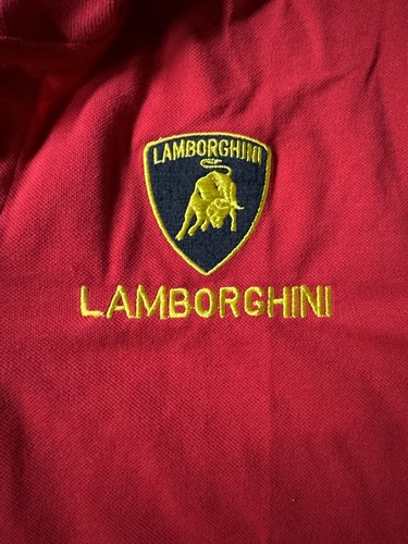 Nuevo Con Etiquetas LAMBORGHINI Hombre Manga Corta Rojo Polo Talla Mediana - Imagen 3 de 11