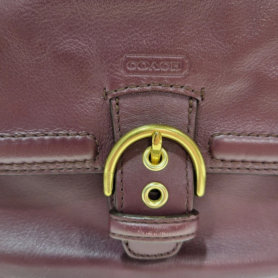 Coach Leather Bag Burgandy Crossbody/Shldr Gold Buckle No. G1376-F25150 Campbell - Image 2 of 4