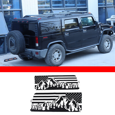 Rear Side Window USA Flag w/Mountain Scene Decal For Hummer H2