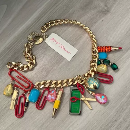 Betsey Johnson Necklace Teacher Back To School Charm Statement Jewelry NEW