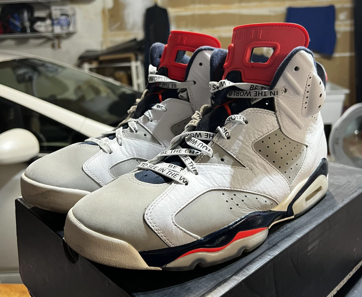 Nike Air Jordan 6 Retro Tinker White Infrared Grey 384664-104 Size 12!!
