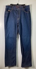 Womens Eddie Bauer Boot Cut Dark Wash Cotton Jeans 12 Tall