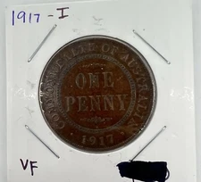 1917 I 🇦🇺 AUSTRALIA ONE PENNY WORLD COIN KM23 FINE KING GEORGE V FREE SHIPPING