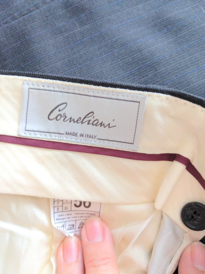 Pantalón Arif Of Mayfair Rayas Azul Marino Hecho en Italia Corneliani W 38" Foto 4 de 4