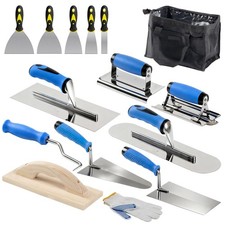 15PCS Concrete Trowel Set - Masonry Hand Tool Set Kit Including Flat Finishin...