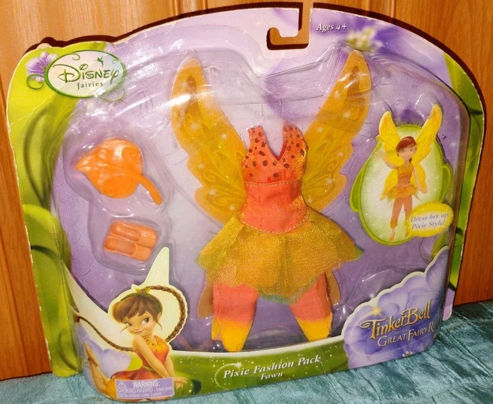 Tinkerbell Great Fairy Rescue Pixie Fashion Doll Outfit Pack Fawn 2010 Jakks HTF - Imagem 2 de 4