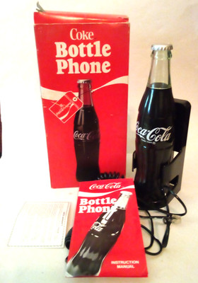 VTG 1983 COCA COLA BOTTLE PHONE TELEPHONE W/BOX ADVERTISING COKE ay
