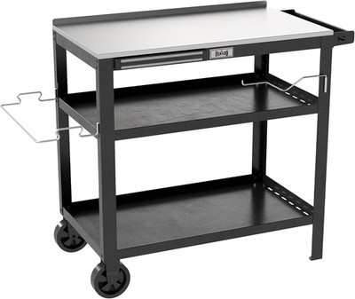 31.5''X18'' Outdoor Stainless Steel Grill Table, Movable Grill Prep Table Table wi