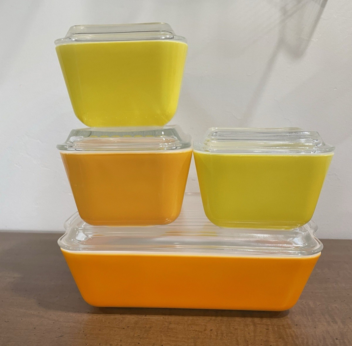 Vintage Pyrex CITRUS Refrigerator Dish Set - 8 Piece Complete