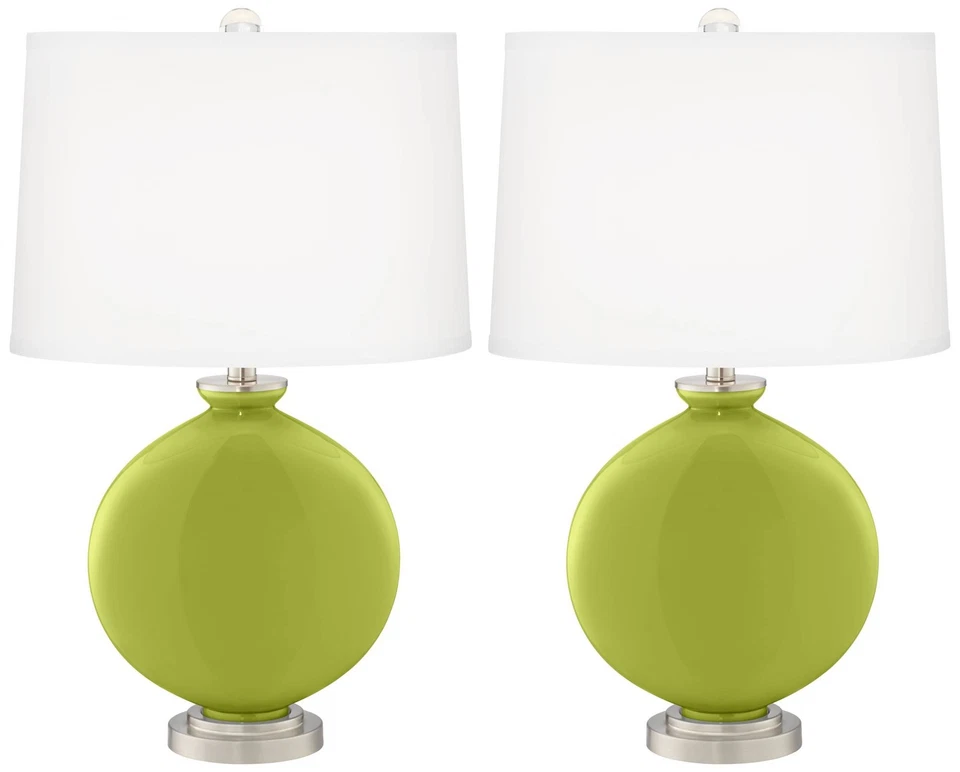 Juego de 2 lámparas de mesa modernas color Plus Carrie 26 1/2" verde periquito Foto 2 de 4