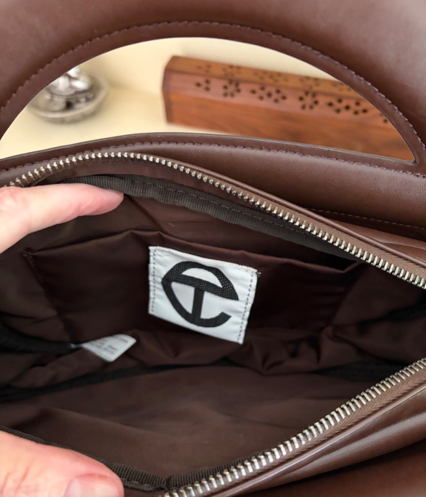 Telfar Chocolate Vegan Leather Large Round Circle Bag (Highly Desired Bag) image 9