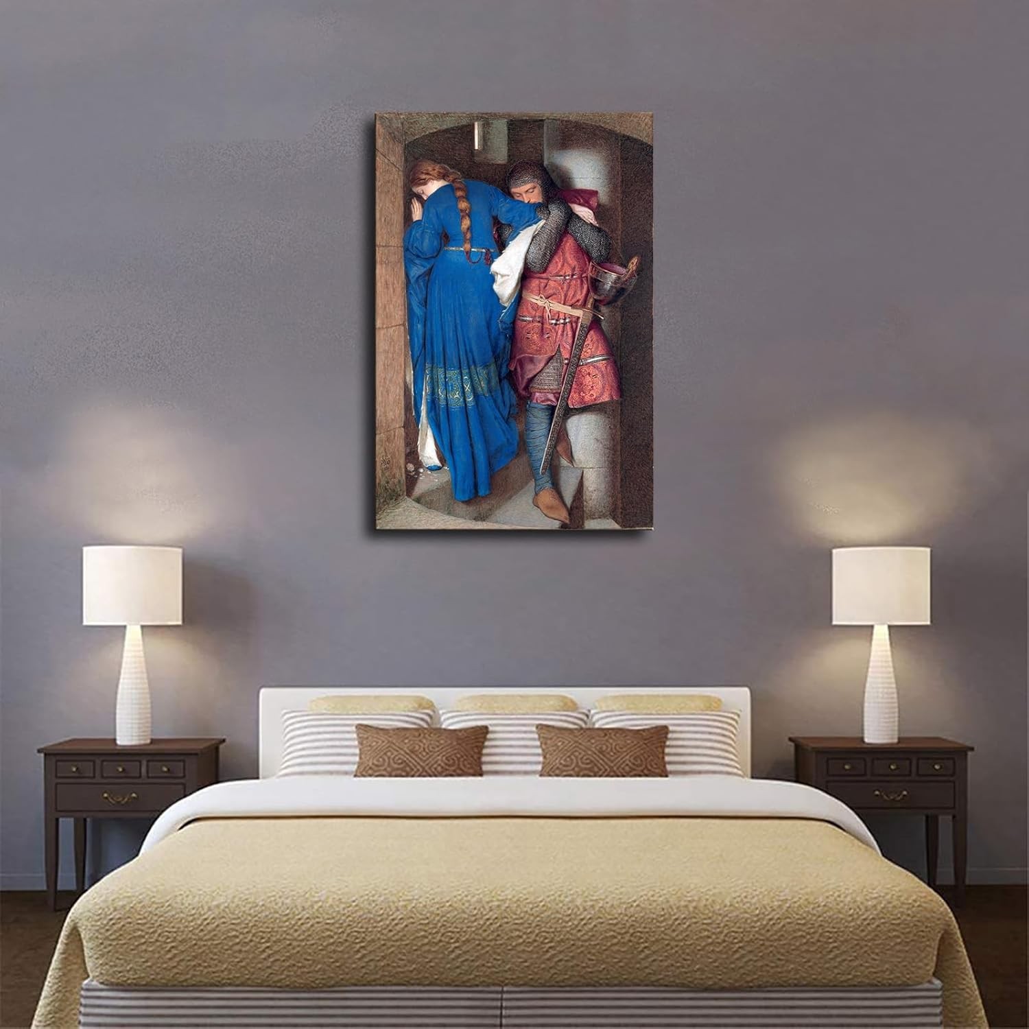 Wall Art  Frederick William Burton Artwork - The Meeting on The Turret Stairs 