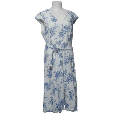 Oasis, Maxikleid, Größe: 42, Blau/Weiß, Leinen/Polyester/Viskose, Blumen #1z9