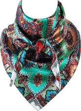GERINLY 35 Inch Wild Rag Cowboy Scarves for Men, Large Rancher Neckerchief Silk 