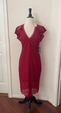 EXPRESS lace bodycon dress in red color size 0 new with tag