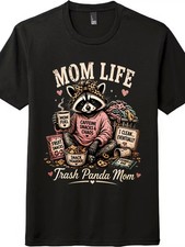 Camiseta Mom Life Trash Panda, Divertida Camiseta Mapache Caos Snacks