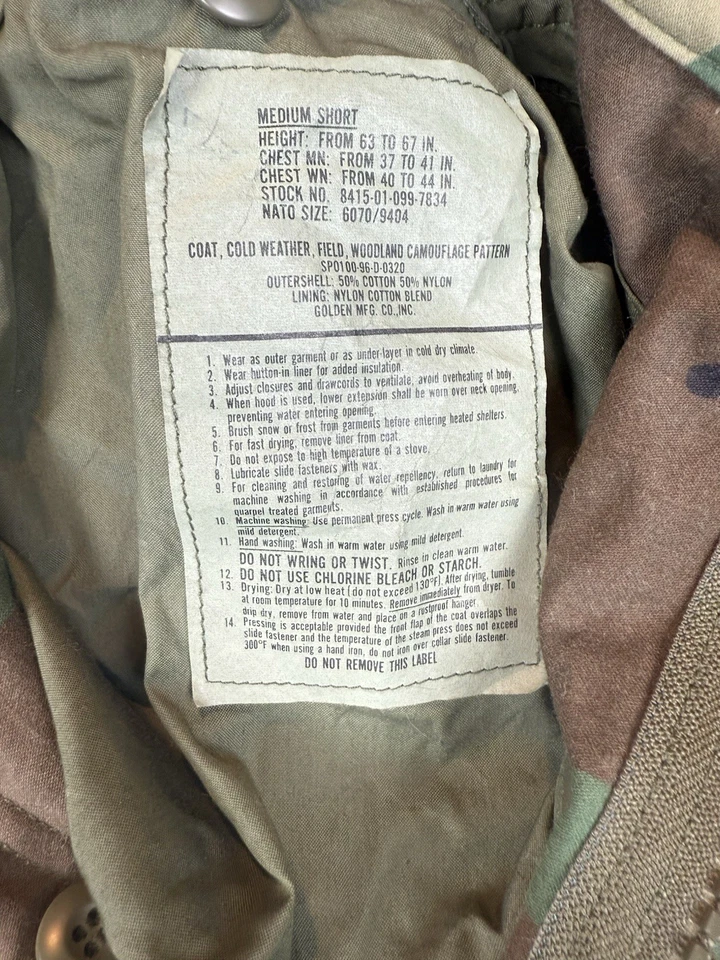 Vintage M65 Field Jacket Camo Alpha Industries Scovill Zipper Men’s Medium - Image 2 of 4