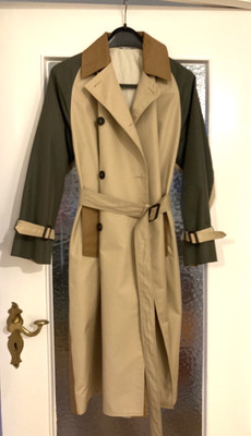 Max Mara Weekend ''CANASTA'' reversible Trenchcoat, Gr.36, beige/grün/schwarz, neu