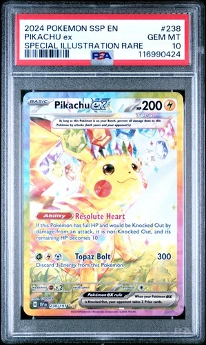 2024 POKEMON SSP EN-SURGING SPARKS SPECIAL ILLUSTRATION RARE PIKACHU EX PSA 10
