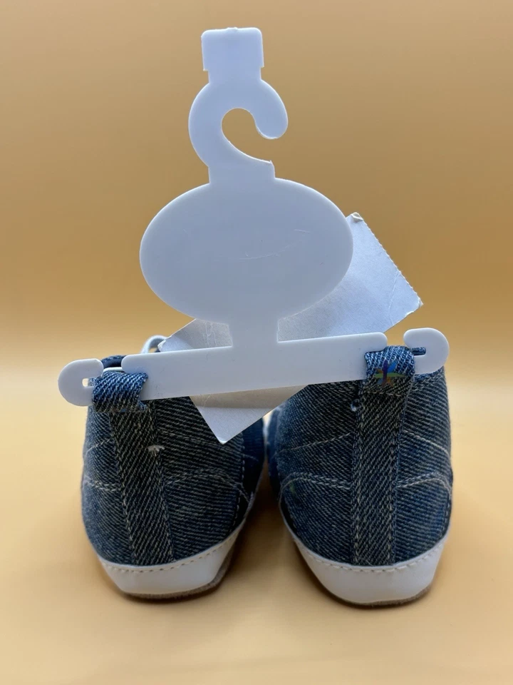 De Colección Bebés R Us Denim Zapatos de Cuna Alta Tenis Talla 3 Regalos de Navidad Guardería Perro Foto 4 de 4