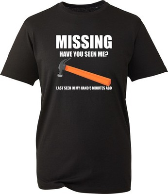 Lustiges T-Shirt Missing Have You Seen Me Hammer Vatertag Papa Gag Geschenk Humor Shirt