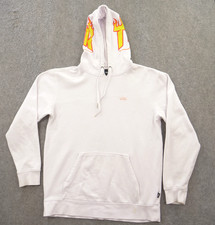 Vans Hoodie Sweatshirt Mens Medium White Logo Fleece Pullover Hooded