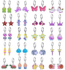 20 Pairs Hypoallergenic Earrings for Girls- Cute Dangle Earrings with Mini Hoop