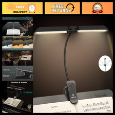 Rechargeable 64 LED Music Stand Light - Clip-On Piano Lamp, Portable with 5 Brig