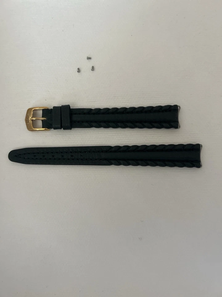 Autêntica pulseira de relógio de couro cinza verde escuro TAG Heuer 6000 14 mm com fivela - Imagem 3 de 4