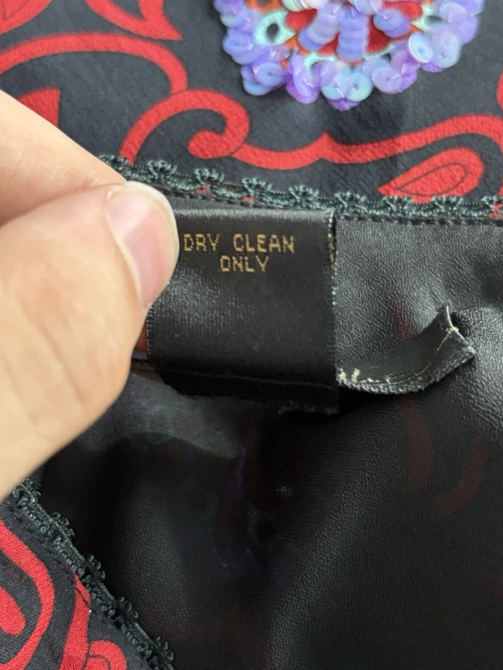 Nicole miller vintage Y2K 90s boho artsy floral sheer Embellished skirt sz 0 25 - Image 3 of 4