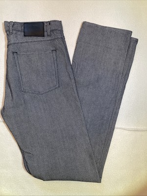 Gustin Dress Pants Black Check Pattern Straight Leg Designer Mens Size 36 RARE