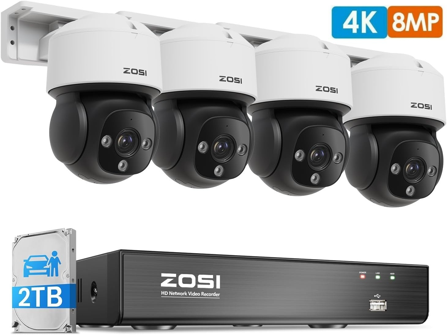 8mp Wired Ip Dome Camera Outdoor 2tb