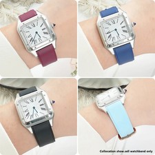 Fluororubber Strap for Cartier Santos Dumont 15.5mm 17.5mm Waterproof Band Men