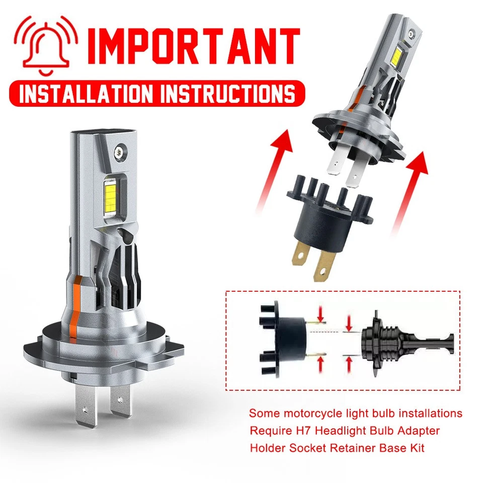 Combo de bombillas LED H1 H7 6000K para Ducati Diavel Cromo Carbon 2011-2014 Foto 2 de 4