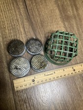 Lot Of 4 Flower Frogs And One Cage Vtg