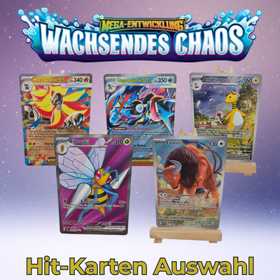 MEGA Pokemon Set - Wachsendes Chaos CRI - Alle Hit Karten - u.a. Quajutsu Bibor