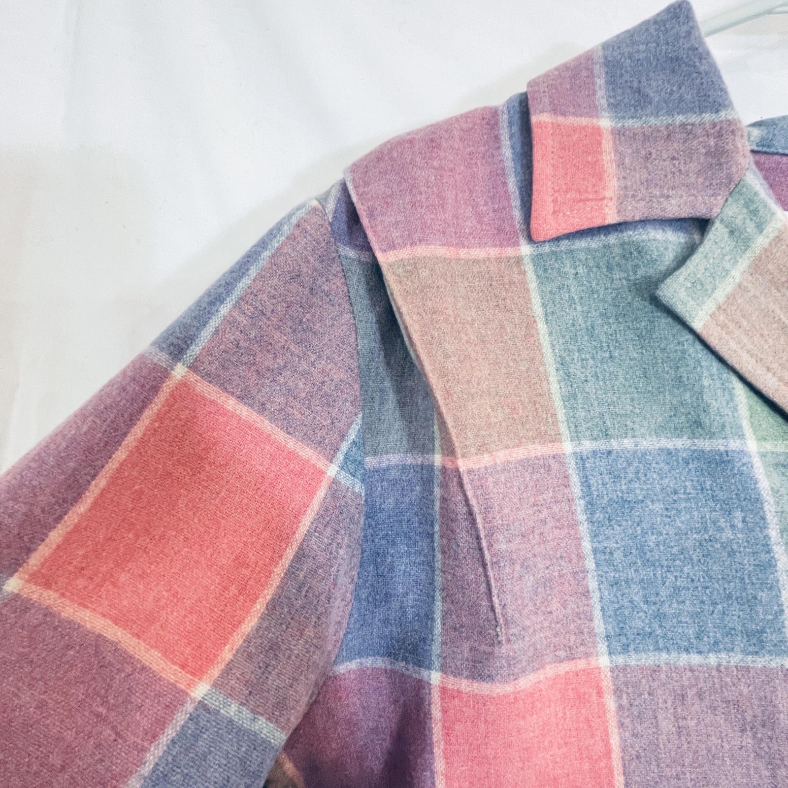 Pendleton Shacket Jacket Women M Pastel Plaid Woo… - image 8