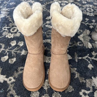 LAMO Footwear Audrey Bow Back  Women Suede Boots Chestnut Size 10 