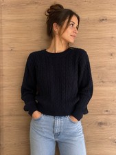 H&M Basic Zopfmuster Pullover Damen M Dunkelb...