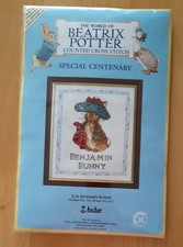 BEATRIX POTTER BENJAMIN BUNNY SPECIAL CENTENARY ANCHOR CROSS STITCH KIT STARTED