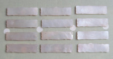 VINTAGE ANTIQUE ENGRAVED MOTHER OF PEARL CHINESE GAMING COUNTERS / TOKENS X 12