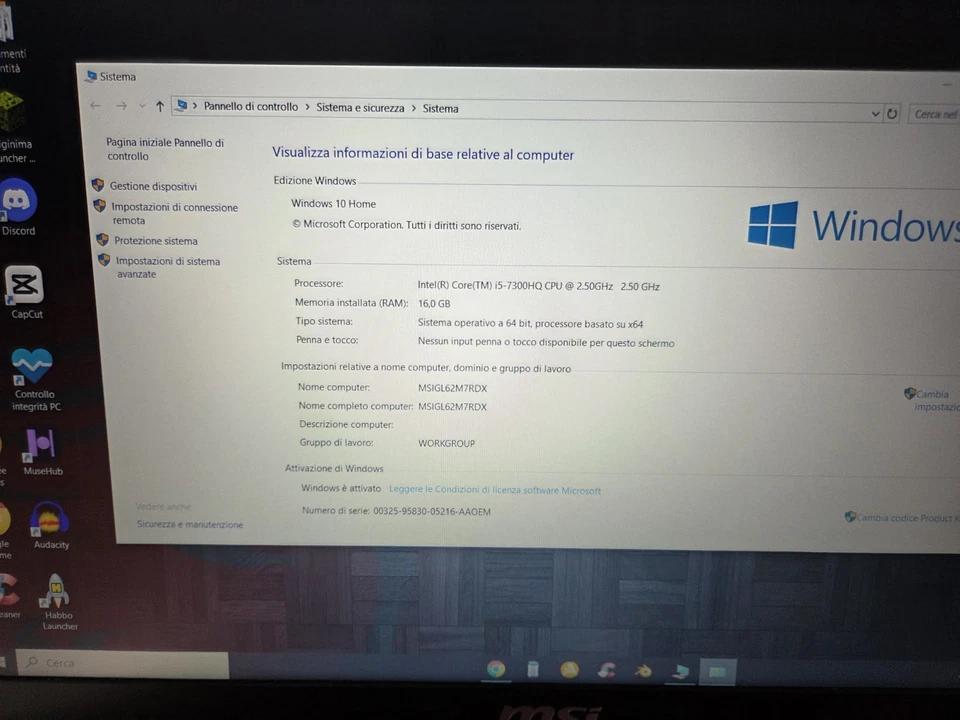 MSI GL62M 7RDX Notebook Gaming - Immagine 3 di 4