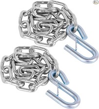 27" Trailer Safety Chain with 1pcs 1/4" Spring Hook, Grade-30 Metal- 1/4" X 27"