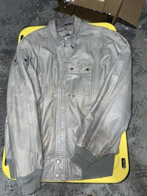 HEIN GERICKE HARLEY DAVIDSON VNTG 80's GRAY LEATHER CAFE MOTORCYCLE JACKET L 44 