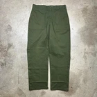 Vintage 70s Military OG-107 Pants Green Sateen Vietnam Era Trousers 34x30 zipper