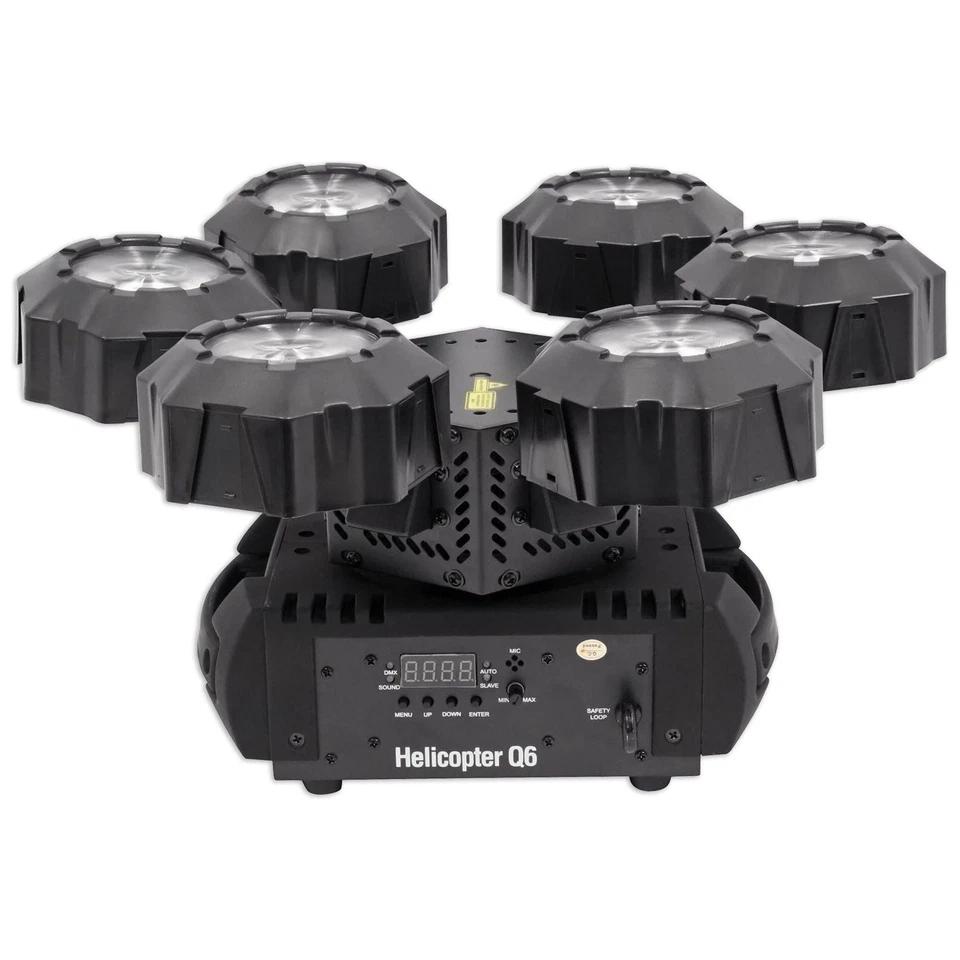 (2) Chauvet DJ Helicopter Q6 DMX Rotating Dance Floor Effect Lights + DJ Facade - Image 3 of 4